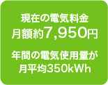 月額11,147円年間の電気使用量が月平均400kWh